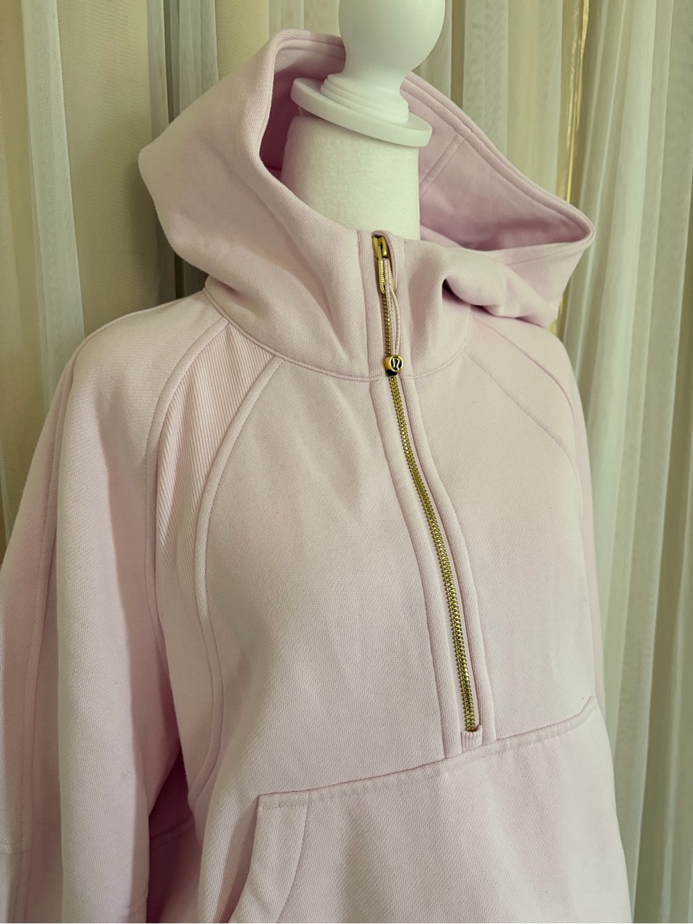 lululemon athletica Light Pink Half-Zip Hoodie with Gold Zipper - Picture 3 of 9